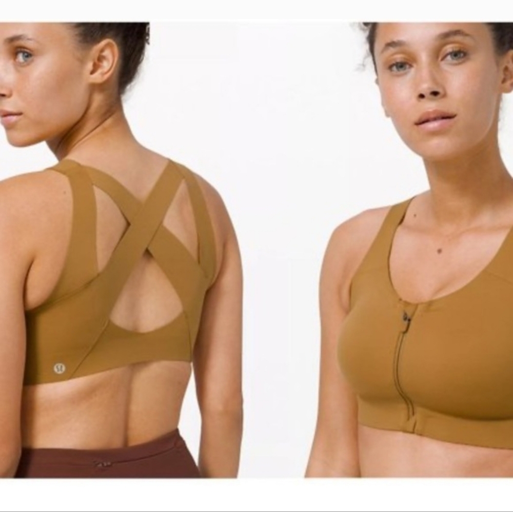 Lululemon Enlite Bra Front Zipper 32 C Spiced Bronze
